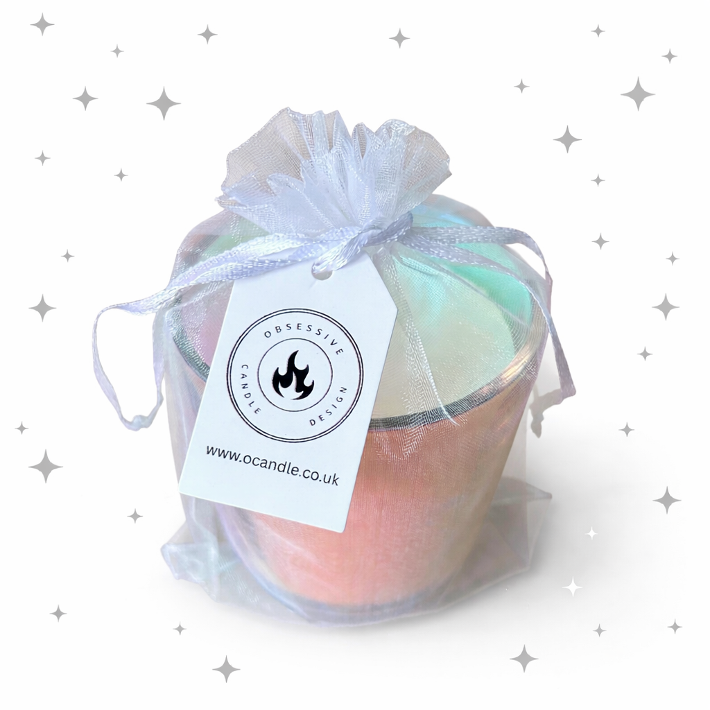 iridescent glass candles