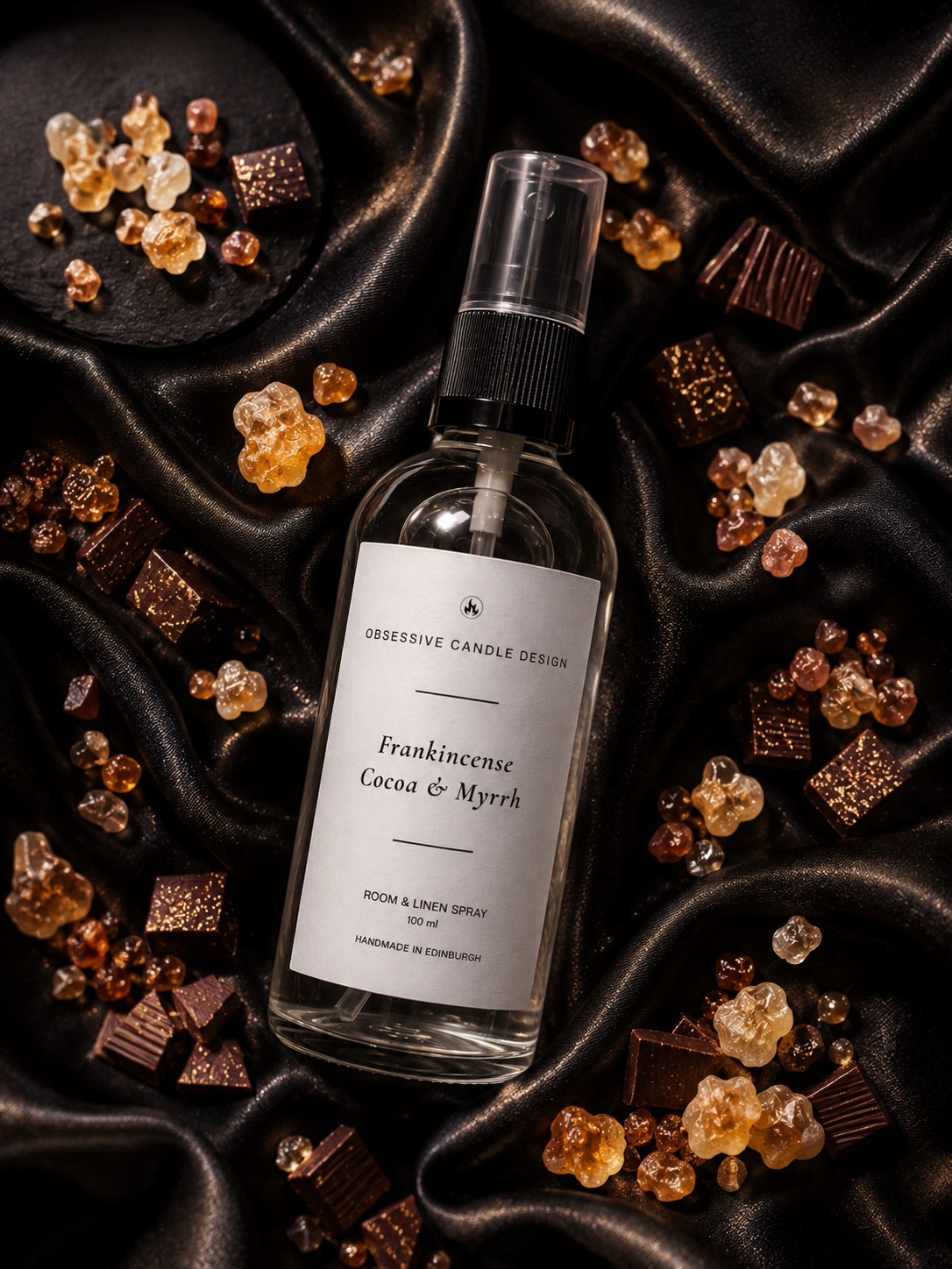 frankincense cocoa myrrh room linen spray